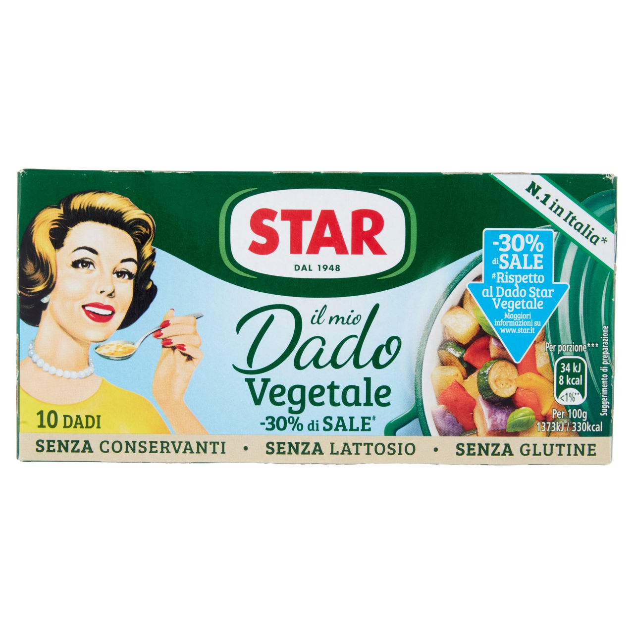 Star il Mio Dado Vegetale -30% di Sale# 10 Dadi 100 g