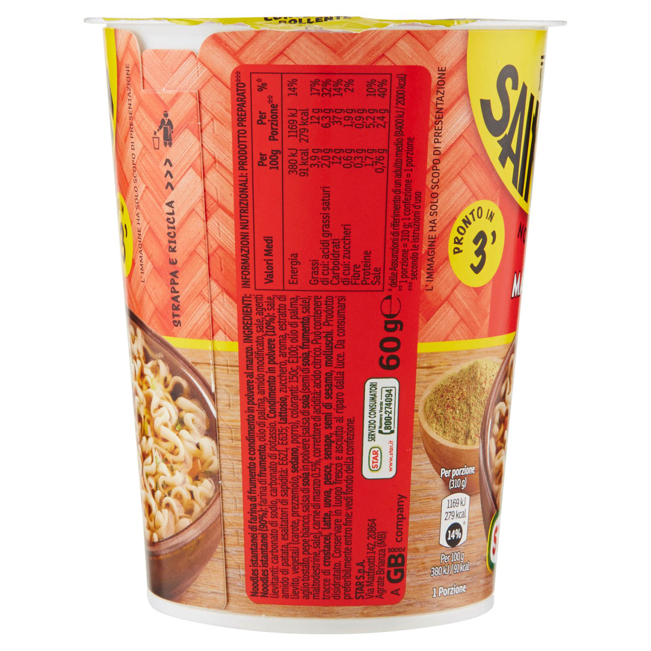 Star Saikebon Noodles al Manzo in vendita online