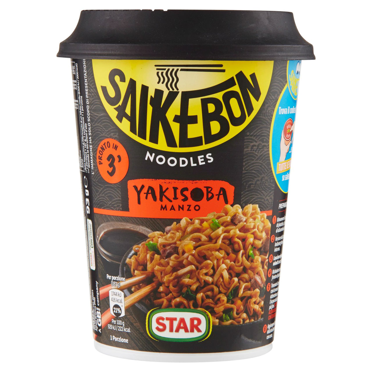 Star Saikebon Noodles Yakisoba Manzo 93 g