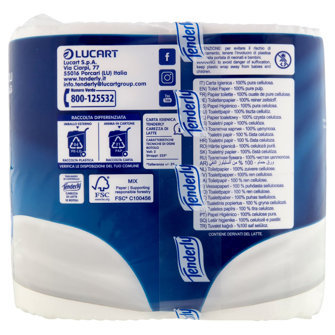 Tenderly Carezza di Latte Rotoli Vellutati 12 pz