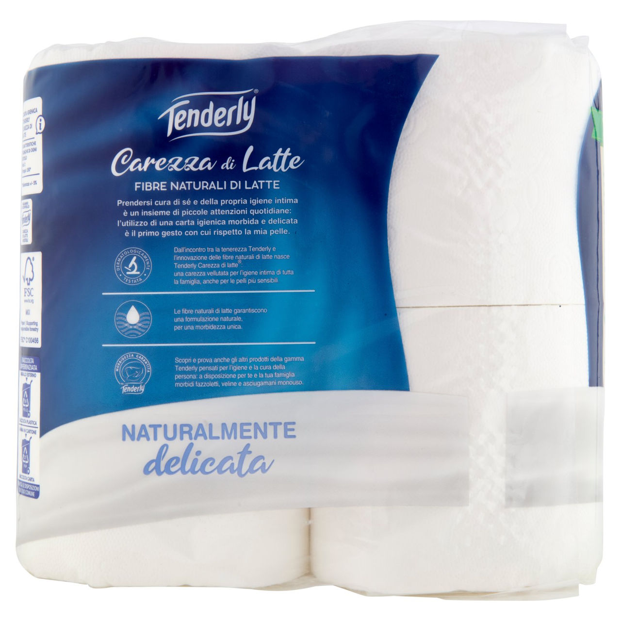 Tenderly Carezza di Latte Rotoli Vellutati 4 pz
