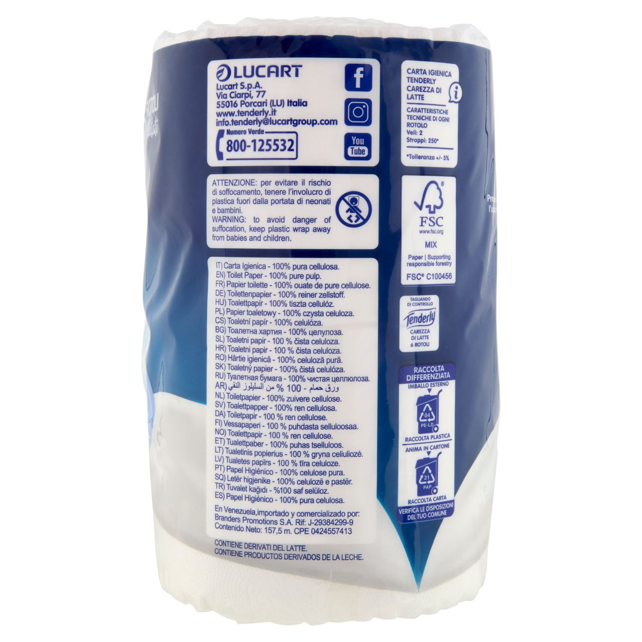 Tenderly Carezza di Latte Rotoli Vellutati 6 pz