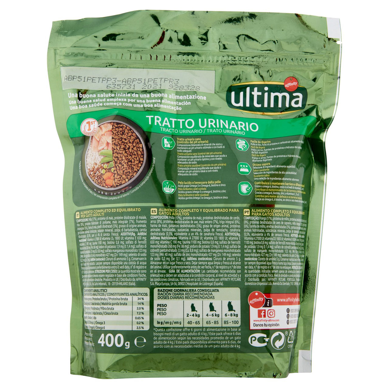 ultima Cat Tratto Urinario Pollo 400 g