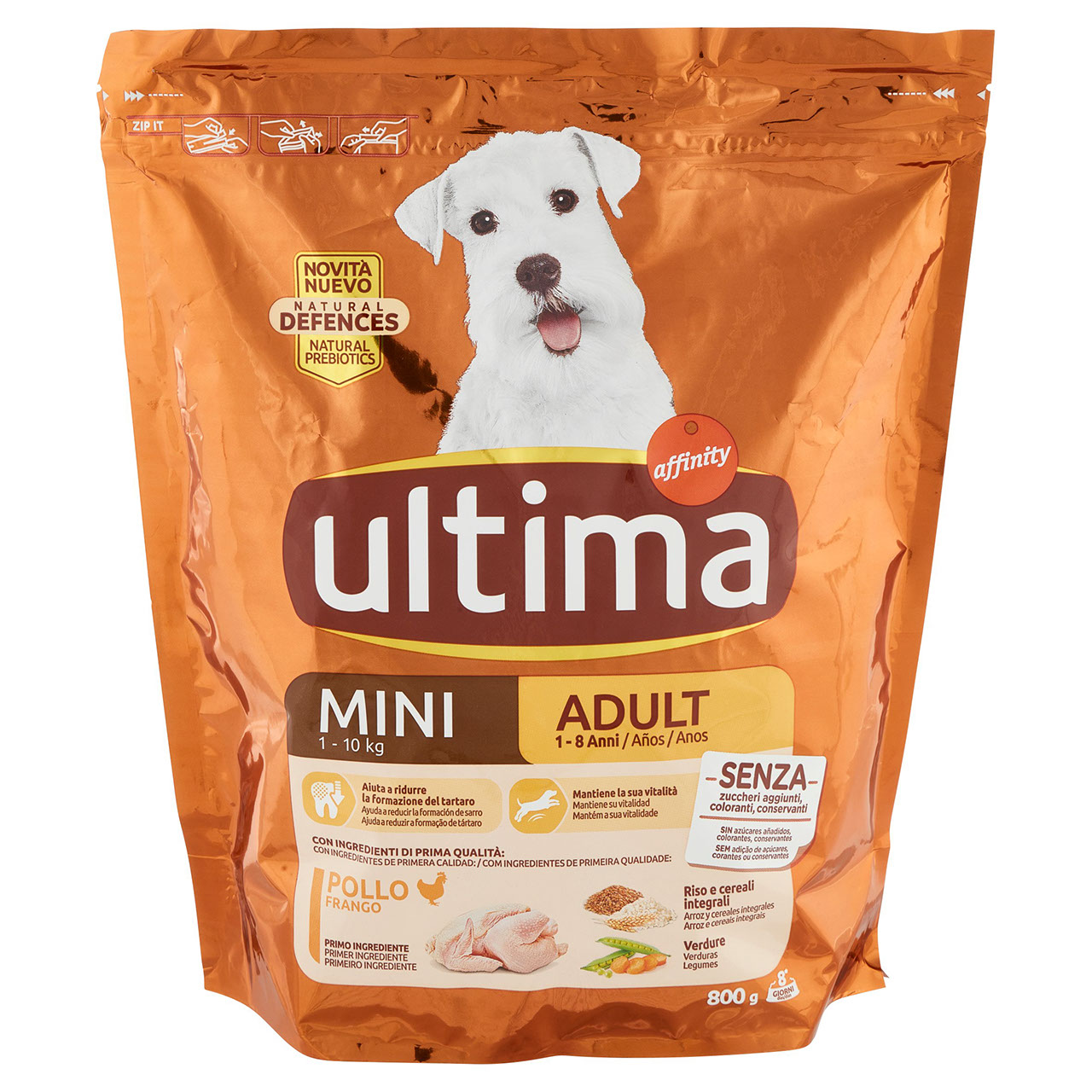 Ultima Dog Mini 1-10 kg Adult 1-8 Anni Pollo 800 g