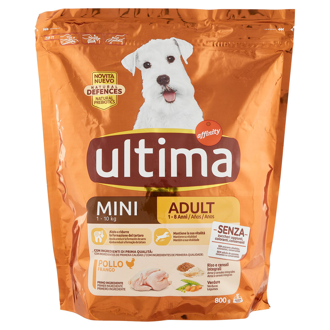 Ultima Dog Mini 1-10 kg Adult 1-8 Anni Pollo 800 g