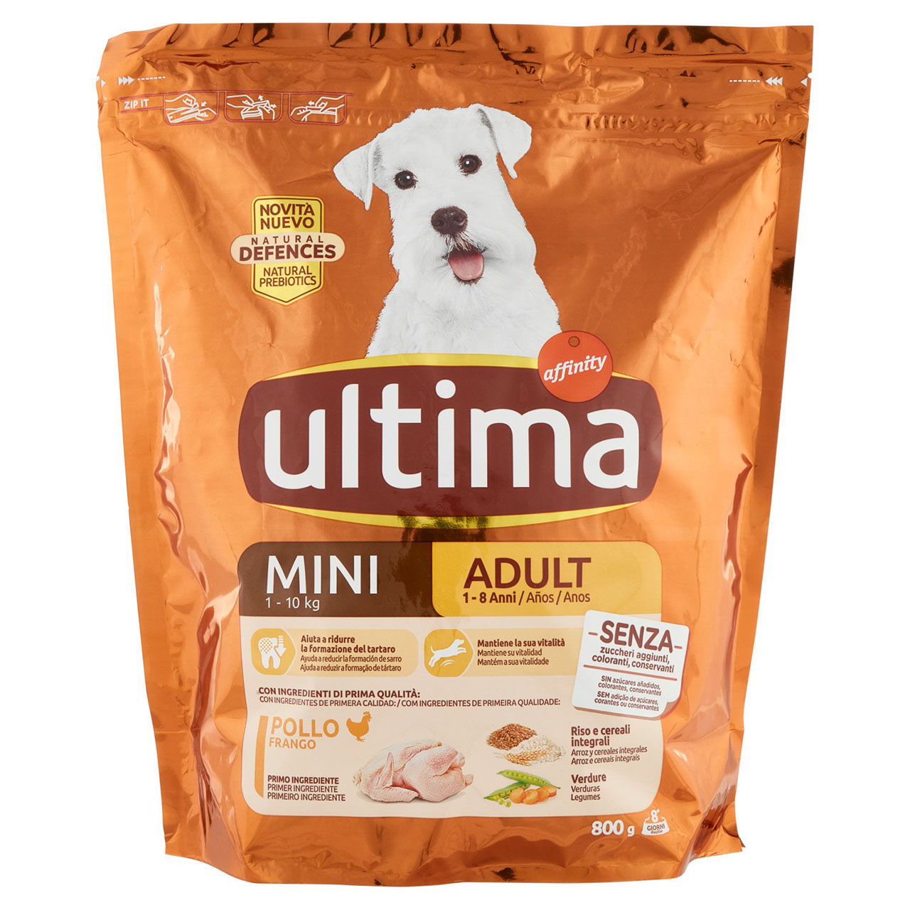 Ultima Dog Mini 1-10 kg Adult 1-8 Anni Pollo 800 g