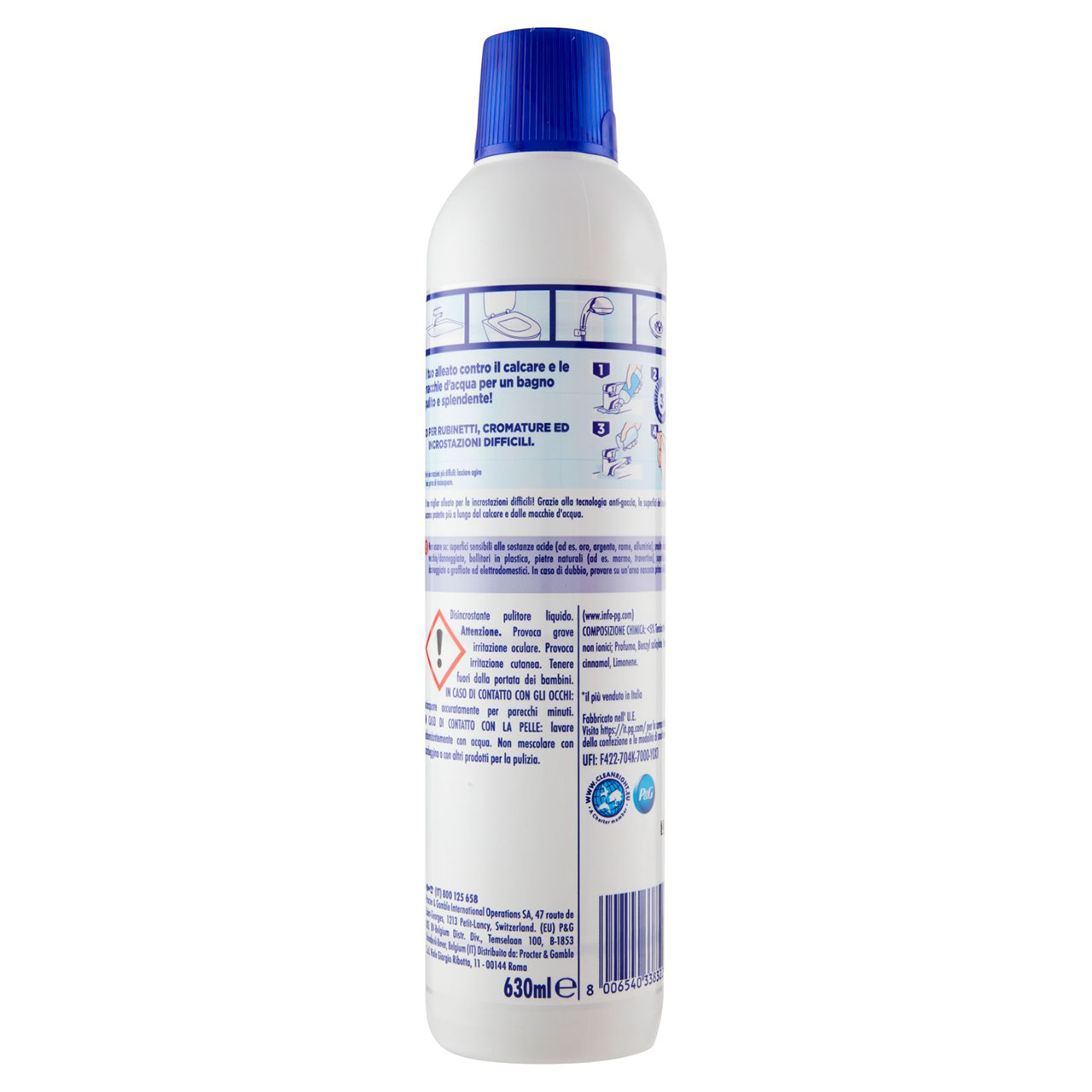 Viakal Detersivo Anticalcare Bagno e Cucina Classico Liquido 630 ml