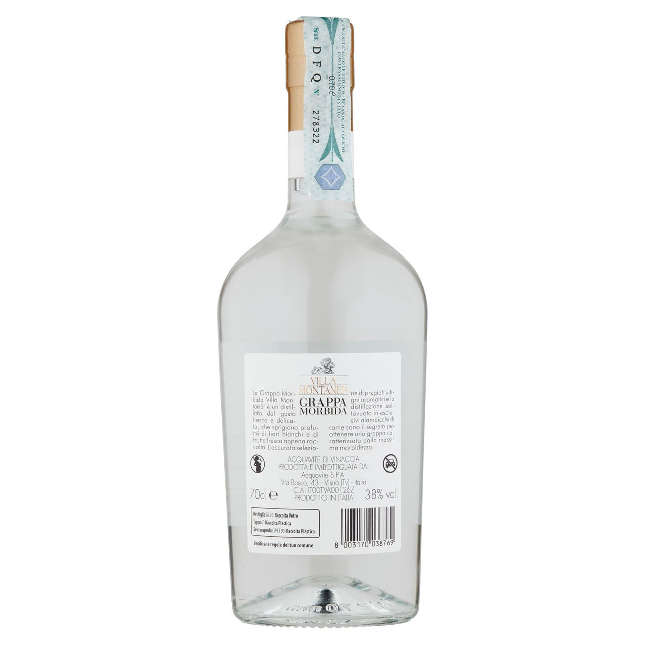 Villa Montanér Grappa Morbida 70 cl