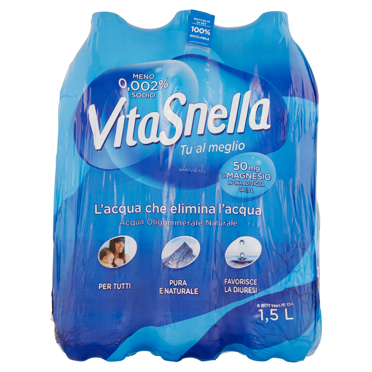 Vitasnella Acqua Oligominerale Naturale 6 x 1,5 L