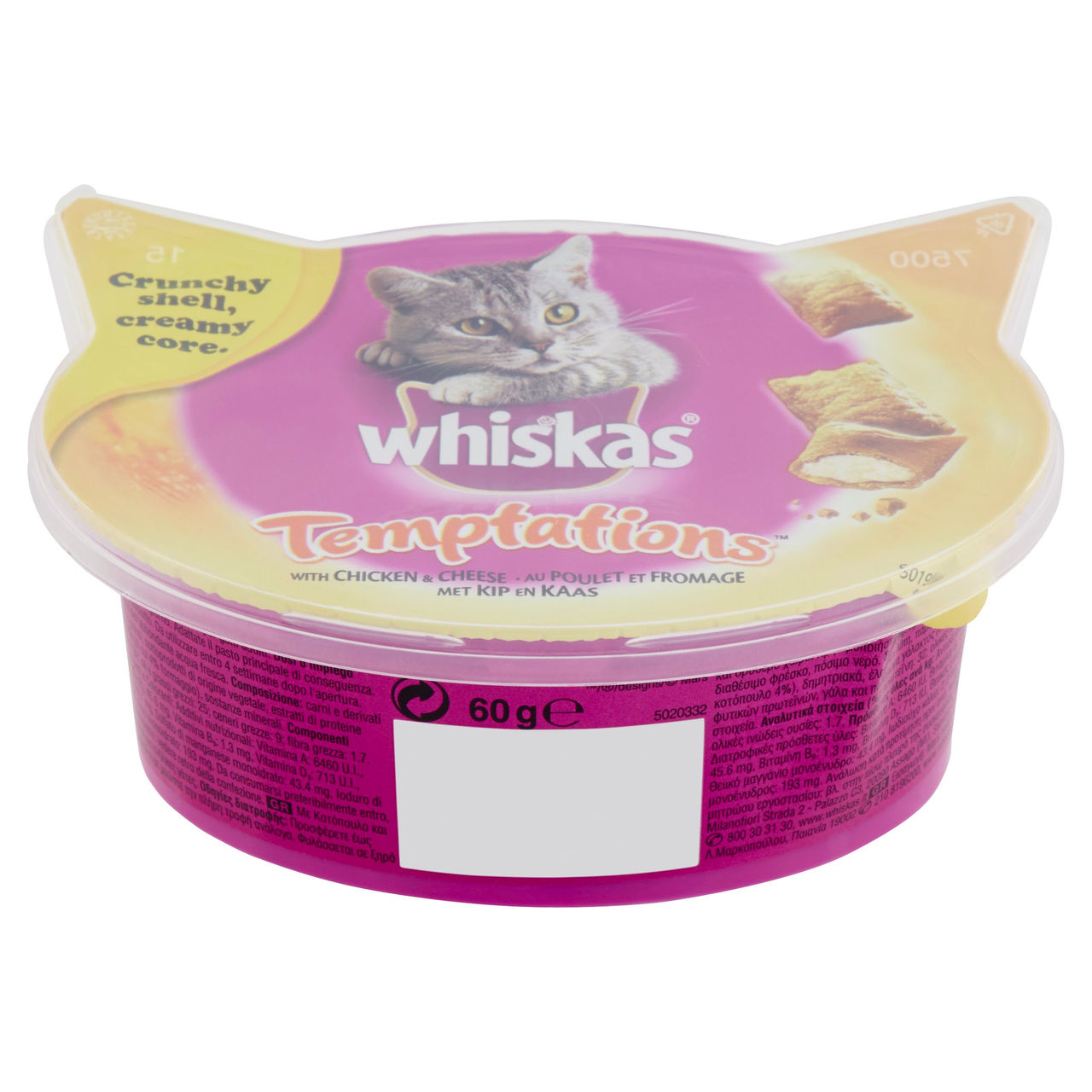 Whiskas Temptations con Pollo e Formaggio 60 g