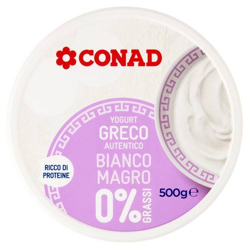 Yogurt Greco Autentico Bianco Magro 0% Grassi 500 g Conad