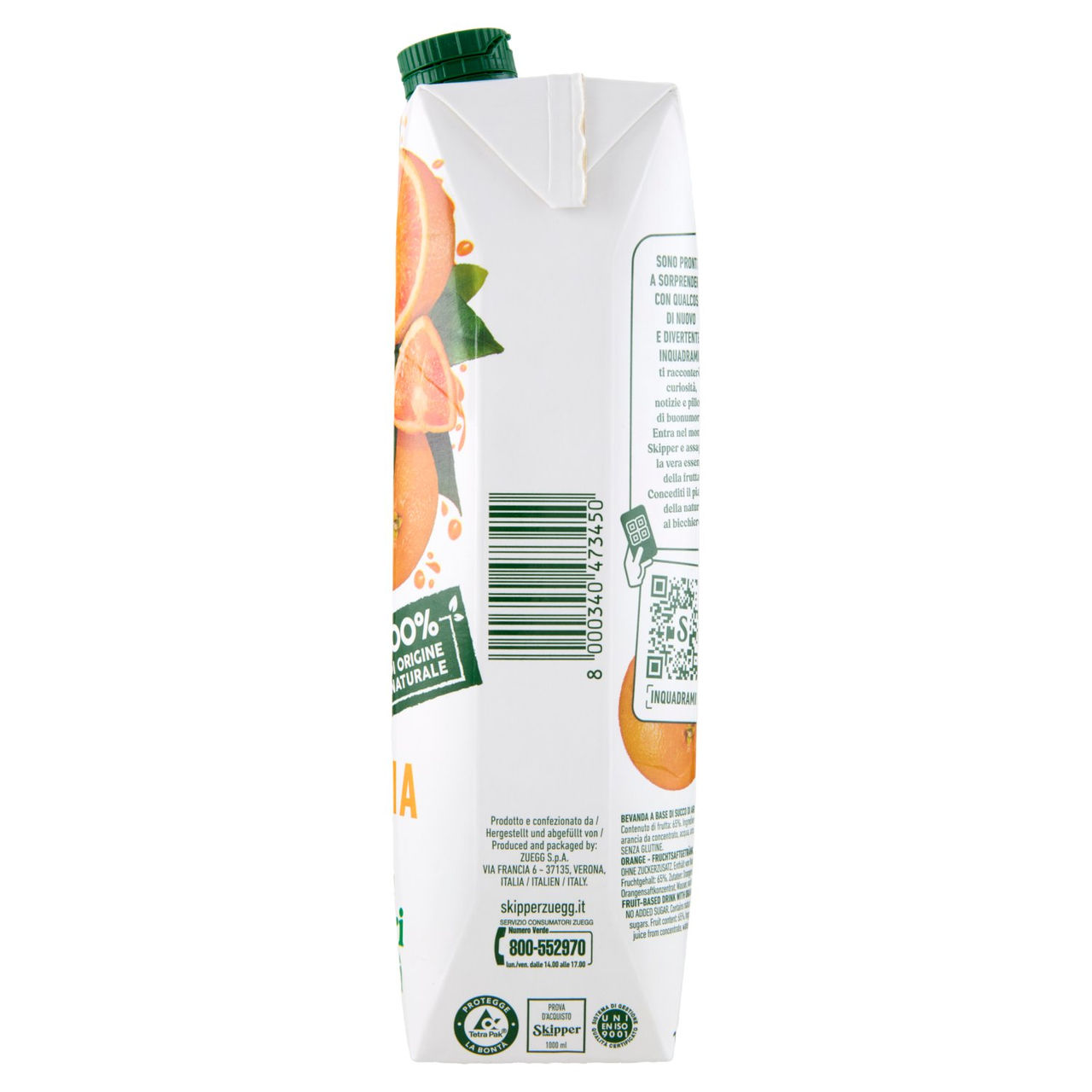 Zuegg Skipper Arancia 1000 ml in vendita online